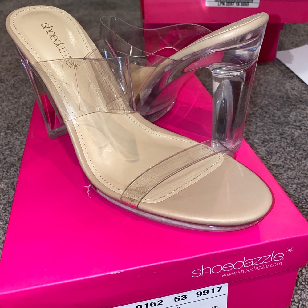 Clear slip on sandals sz 11